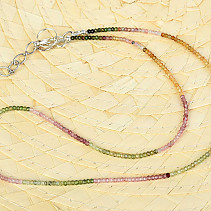 Turmalín multicolor náhrdelník 43-48cm broušený