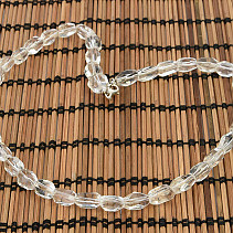 Křišťálový náhrdelník oválky brus 45cm (Ag zapínání)