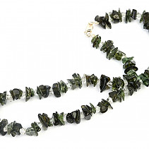 Moldavite and crystal herkimer necklace 46cm 43.8g