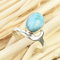 Ring with oval larimar Ag 925/1000