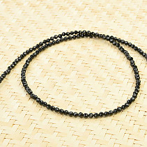 Black spinel necklace cut Ag clasp