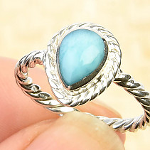 Ring with larimar drop Ag 925/1000