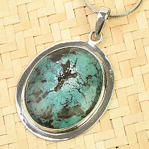 Turquoise pendant larger Ag 925/1000 10.8g