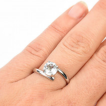 White topaz prsten stříbro Ag 925/1000 + Rh