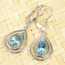 Drop earrings topaz swiss blue drop Ag 925/1000 + Rh