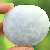 Blue calcite flat smooth stone (101g)