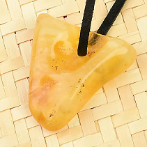 Milk amber leather pendant (2.7g)