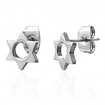 Stainless steel earrings stone star