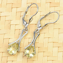 Lemonquartz dangling earrings Ag 925/1000 + Rh