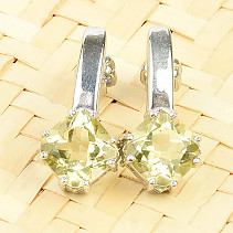 Brazilite earrings diamond standard cut Ag 925/1000 + Rh