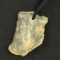 Libyan desert glass pendant on leather 6.8g