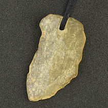 Libyan glass leather pendant (4.4g)