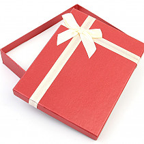 Burgundy gift box with cream bow 16.5 x 12.5 cm