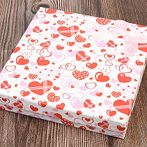White heart gift box with ribbon 15.5 x 15.5 cm