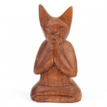 Dark woodcut cat from Indonesia 12cm