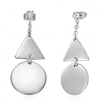 Steel earrings with zircon Triangle