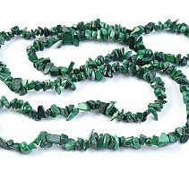 Malachit náhrdelník sekané tvary 85cm