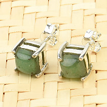 Green aventurine earrings Ag 925/1000 graft