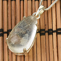 Smooth crystal pendant with drop inclusions Ag 925/1000 (8.9g)