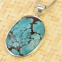 Oval pendant with turquoise Ag 925/1000 13.2g