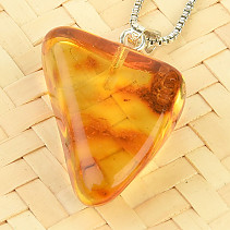 Amber pendant irregular Ag 925/1000 handle (1.9 g)