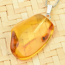 Amber pendant irregular Ag 925/1000 handle (2.3 g)