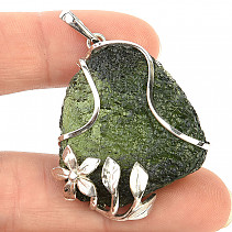 Moldavite pendant with silver Ag 925/1000 14.0g Chlum