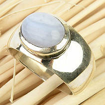 Ring with chalcedony silver Ag 925/1000 6.7g size 53