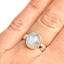 Měsíční kámen oválný prsten  Ag 925/1000