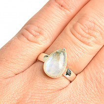 Moonstone in the shape of a drop ring Ag 925/1000