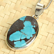 Pendant with turquoise oval Ag 925/1000 8.9g