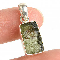 Moldavite pendant with bezel Ag 925/1000 2.6g