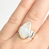 Měsíční kámen surový prsten vel. 53 Ag 925/1000 6g