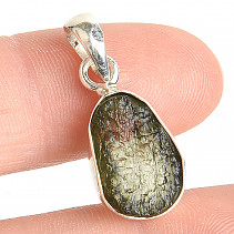 Moldavite pendant oval silver Ag 925/1000 2.1g