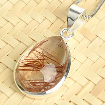 Rutile in crystal pendant silver Ag 925/1000 8.8g