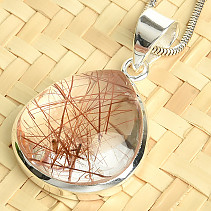 Rutile in crystal pendant silver Ag 925/1000 9.6g