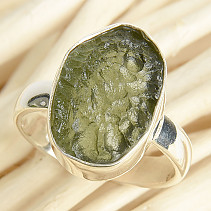 Vltavín surový prsten vel.53 Ag 925/1000 4,3g