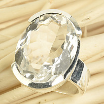 Prsten s broušeným křišťálem Ag 925/1000 12,8g vel.54