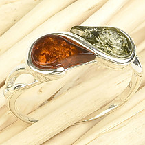 Ring with amber infinity Ag 925/1000