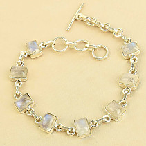 Bracelet with moonstone rectangle Ag 925/1000 13.1g