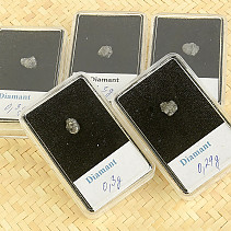 Surový diamant v krabičce (Zimbabwe) cca 0,3g