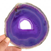 Purple agate slice with cavity from Brazil 140g