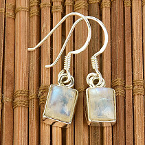 Moonstone earrings rectangles (Ag 925/1000)