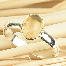 Women's ring with oval citrine 9 x 7mm Ag 925/1000