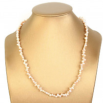 Necklace made of pink zig zag pearls 51 cm