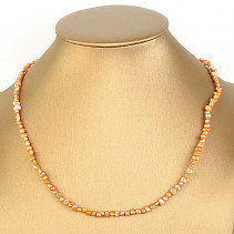 Náhrdelník z jemných oranžových perel 46cm