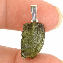 Natural moldavite pendant handle (Ag 925/1000) 1.7g