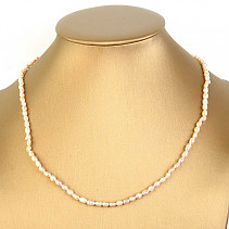 Pearl necklace smaller ovals 45cm