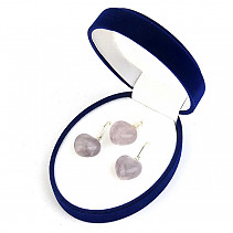 Fluorite purple heart jewelry set Ag 925/1000