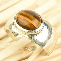 Tiger's eye ring oval Ag 925/1000 7.5g (size 57)